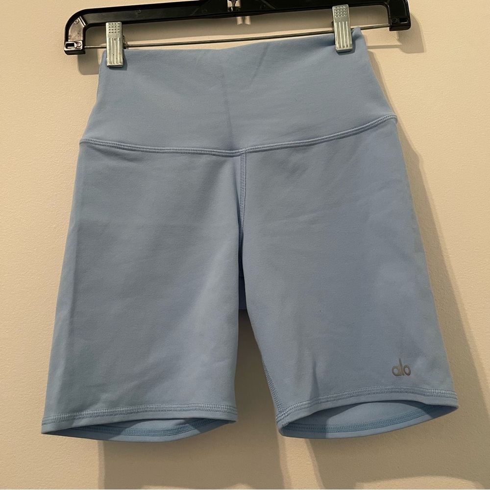 ALO Yoga Light Blue Bike Shorts